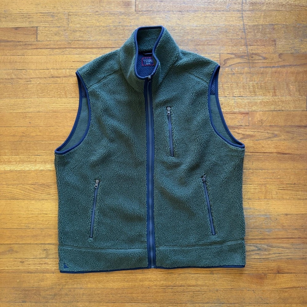 UNTUCKIT Mens Fleece Vest Full Zip Sleeveless Jacket XX Large 2XL Green Navy
